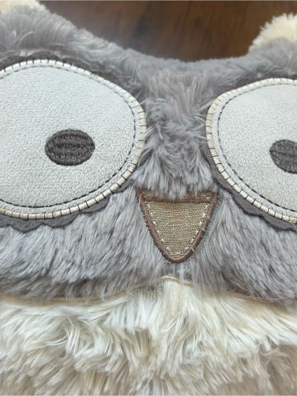 Levtex Baby Plush Owl Decorative Pillow - Gray & Cream. INV25/574